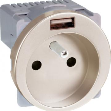  COMETE PC  2P+T + USB A TITANE 
