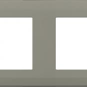  Plaque taupe 2 postes 
