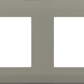  Plaque taupe 2 postes 