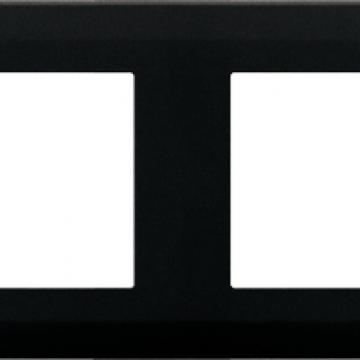  Plaque anthracite 2 postes 