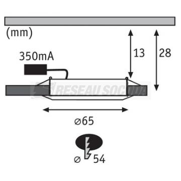  2 ENC meuble D.65mm 2,5W 225lm 