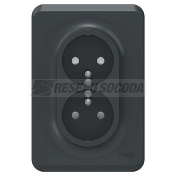  Prise 2x 2P+T FR vis Anth bo1P 