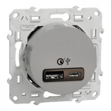  Prise USB type A+C rapide alu 