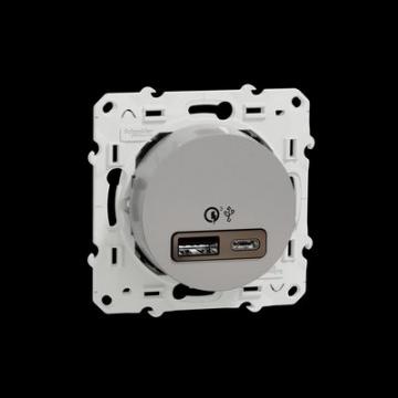  Prise USB type A+C rapide alu 