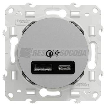  Prise USB type A+C rapide alu 