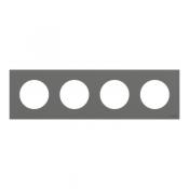  Odace plaque 4 postes gris bas 
