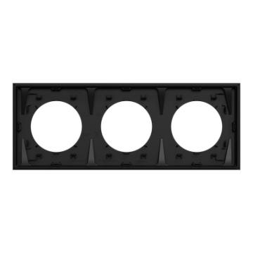  Odace plaque 3 postes noir 