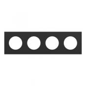  Odace plaque 4 postes noir 