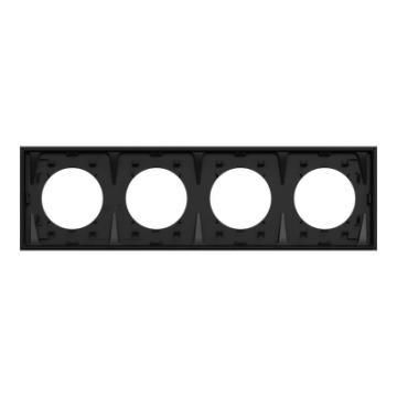  Odace plaque 4 postes noir 