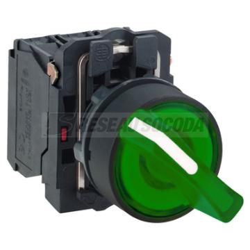  BOUTON TOURNANT LUMINEUX VERT 