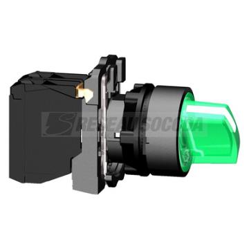  BOUTON TOURNANT LUMINEUX VERT 