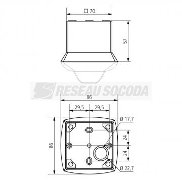  Boitier fixation saillie Prese 