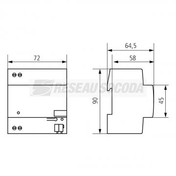  Alimentation 320 mA T KNX. Ten 